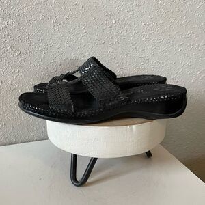 Dr. Scholl’s Black Leather Nancy Sandals Size 9.5 EUC